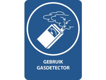 Gebruik gasdetector, met tekst