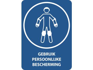 Persoonlijke beschermingsmiddelen gebruiken voor sport, met tekst