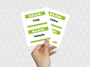 Naambadge stickers (variabel gedrukt)