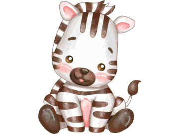 Muursticker schattig zebrapaardje