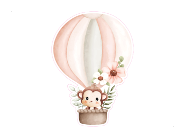 Muursticker Luchtballon Aapje