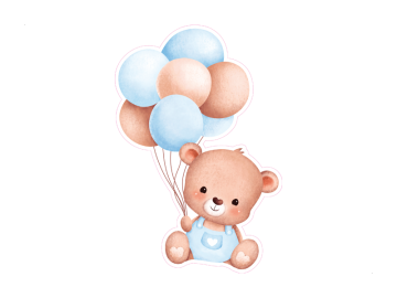 Muursticker ballonnenbeertje middel