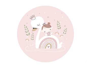 Muursticker Zwaan en Prinses