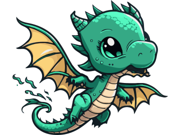 Muursticker groene draak