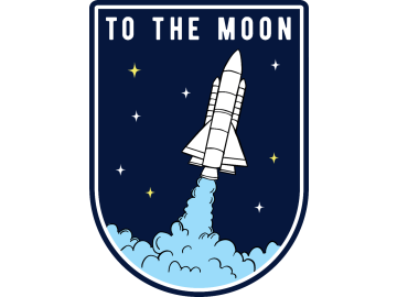 muursticker to the moon badge
