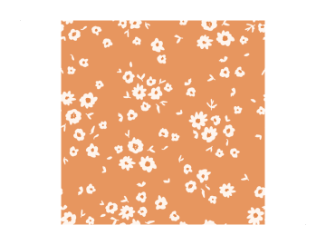 Muurtsicker patroon bloemetjes oranje