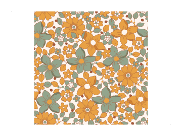 Muursticker patroon bloemen oranje en groen