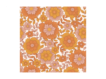 Muurtsicker patroon oranje bloemen