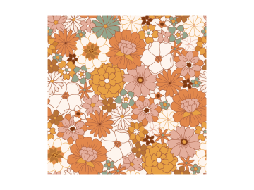 Muursticker patroon bloemen oranje