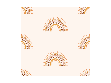 Muursticker patroon met regenboog