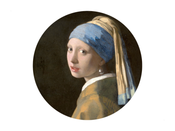 Muursticker meisje met de parel rond