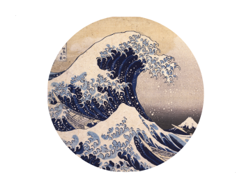 Muursticker de grote golf van kanagawa rond