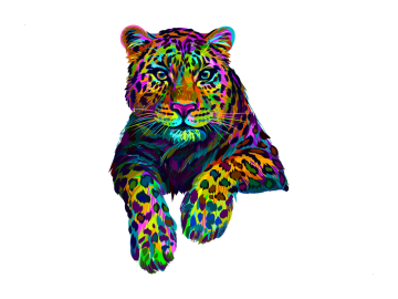 Muursticker luipaard multicolor