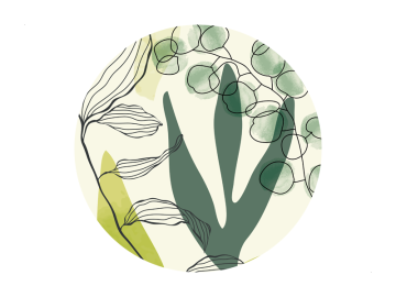 Muursticker planten kunst rond 2