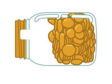 Pinpas pot met munten