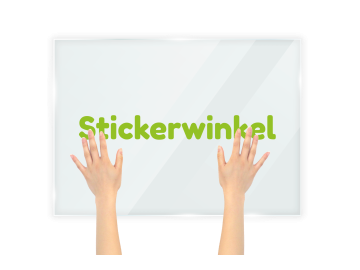 Raambelettering buitenzijde plakkend