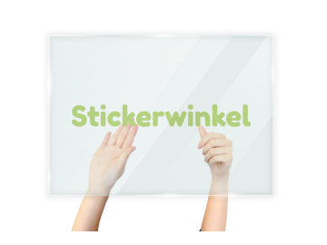 Raambelettering binnenzijde plakkend