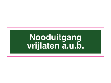 Redding nooduitgang vrijlaten aub