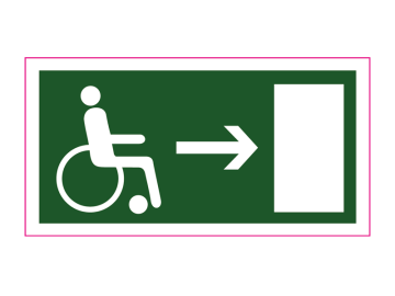 Redding vluchtweg voor gehandicapte rechts