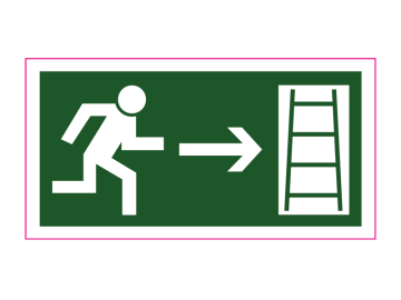 Redding vluchtweg via noodladder rechts