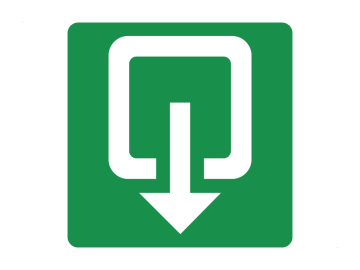 Redding pictogram uitgang ronde hoeken