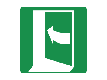 Redding nooduitgang ronde hoeken