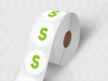 Papieren stickers op rol