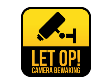 Camera bewaking let op! Geel