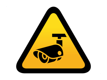 Camera bewaking driehoek geel