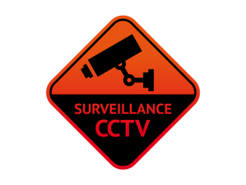 Camera bewaking CCTV ruit rood