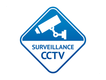 Camera bewaking CCTV ruit blauw