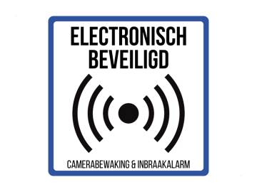 Camera bewaking elec beveiligd rand blauw