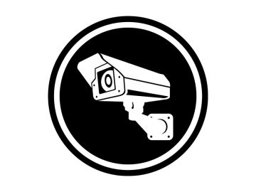 Camera bewaking rond zwart