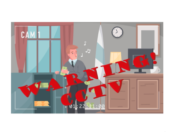 Camera bewaking warning cctv illustratie