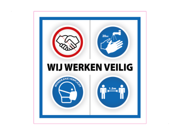 Corona pictogrammen 4 soorten wij werken veilig