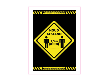 Corona flyer houd afstand 1,5 meter