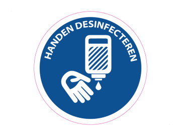 Corona pictogrammen handen disinfecteren