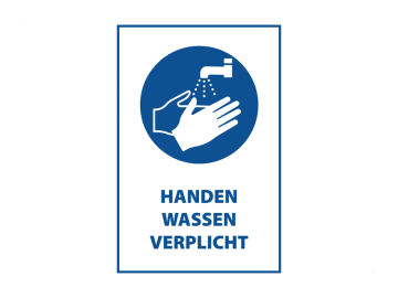 Corona pictogrammen handen wassen verplicht