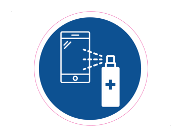 Corona pictogrammen desinfecteren oppervlakte objecten
