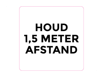 Corona houd 1,5 meter afstand tekst