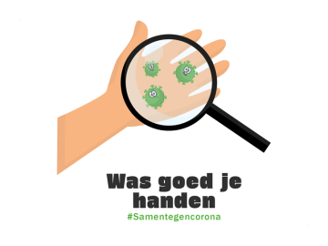 Corona was goed je handen samen tegen corona