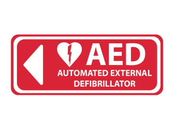 Veiligheid AED vol rood links