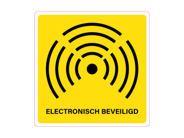 Beveiliging elec beveiliging vierkant geel