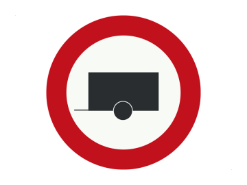 Gesloten voor motorvoertuigen met aanhangwagen