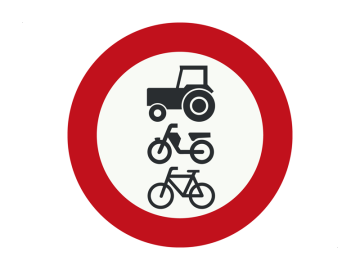 Gesloten voor ruiters, vee, wagens en landbouw machines