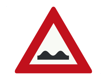 Gevaar driehoek slecht wegdek