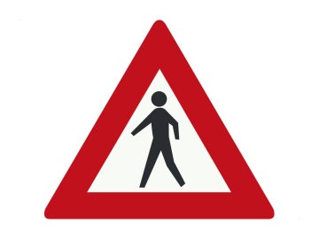 Gevaar driehoek voetgangers