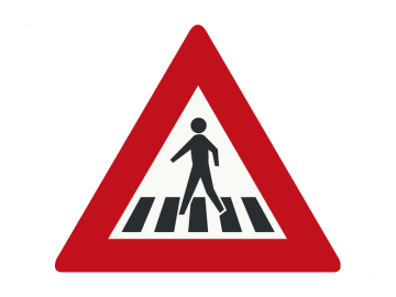 Gevaar driehoek voetgangers­oversteekplaats