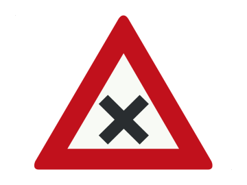 Gevaar driehoek gevaarlijk kruispunt