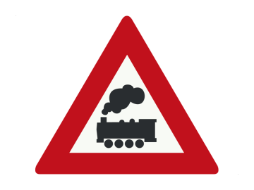 Gevaar driehoek Overweg zonder slagbomen